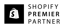 Shopify Premier Partner logo with a black background